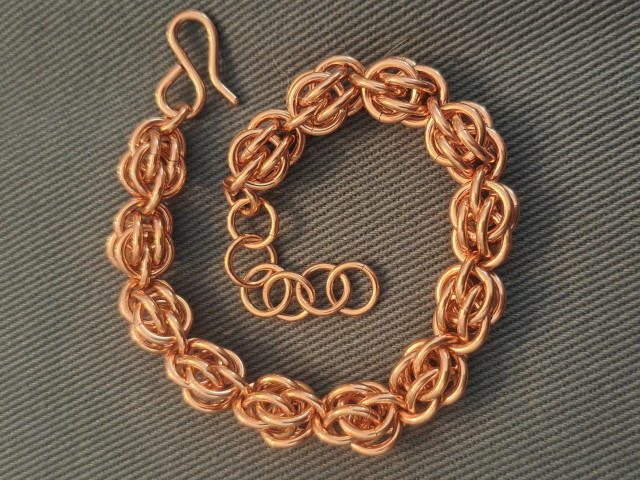 Copper Sweetpea Chainmaille Bracelet
