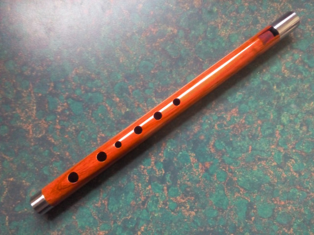 Nontunable High D Pennywhistle in Padauk with Stainless Steel Ferrules